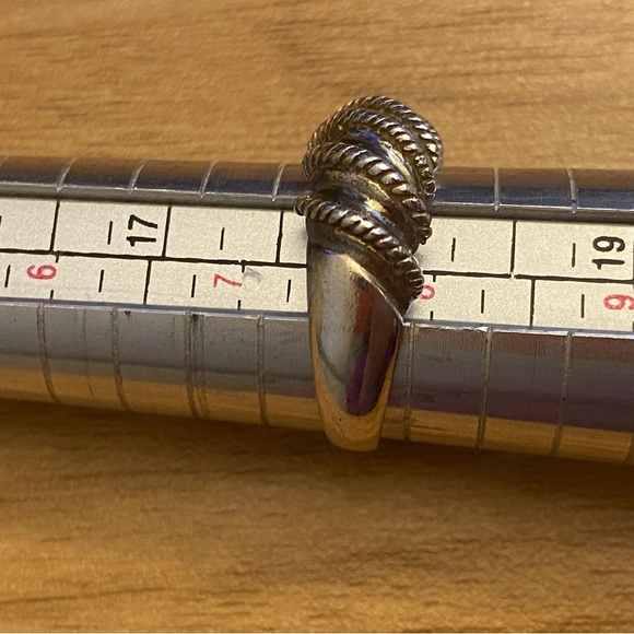 Vintage 925 sterling silver ring with twisted cords - Picture 3 of 7